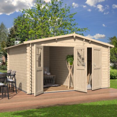 Abri de jardin en bois massif 12.6 m² Eden