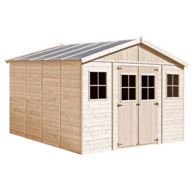 Abri de jardin 401x395cm Timbela en panneaux 17mm