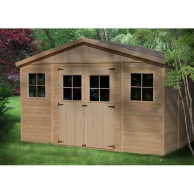 Abri de jardin 401x395cm Timbela en panneaux 17mm
