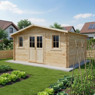 Abri de jardin en bois massif 16m² PLUS Gardy Shelter
