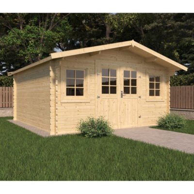 Abri de jardin en bois massif 16m² STELO madriers 34mm Cerland