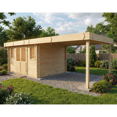 Abri de jardin en bois massif 21.38m² HABRITA