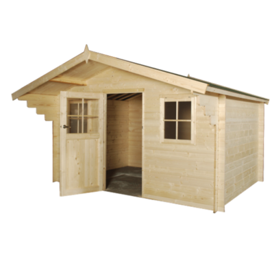 Abri de jardin Manitoba 11.36m² en bois massif 28mm Gardenas