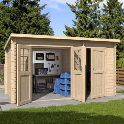 Abri de jardin en bois massif 10,48 m² Eden