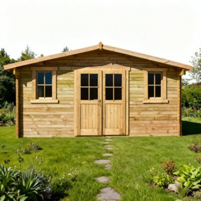 Abri de jardin 16m² PLUS en bois 40mm brut Gardy Shelter