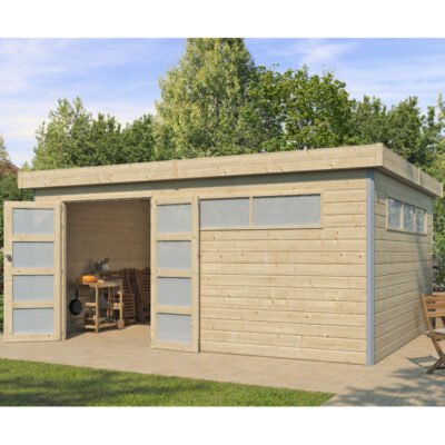 Abri Kasuko XXL 18.67m² en bois massif 28mm Gardenas