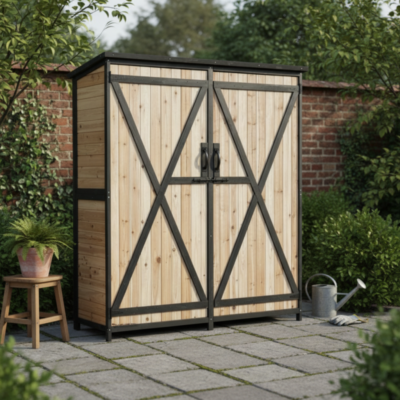 Armoire de jardin en bois Arbour FSC thermo traité double porte