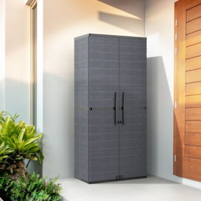 Armoire de rangement en résine DURAMAX gris H.178cm