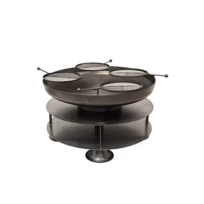 Brasero de jardin Firepit Ring of Logs avec 4 grilles Ø120 x h70 cm