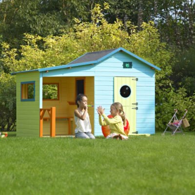 Cabane de jeux en bois HACIENDA avec préau SOULET
