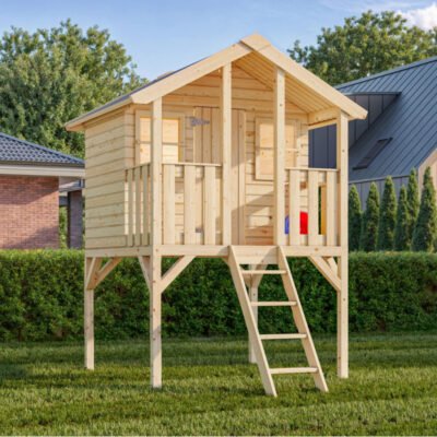 Cabane de jeux Toby Palmako sur pilotis en épicéa naturel