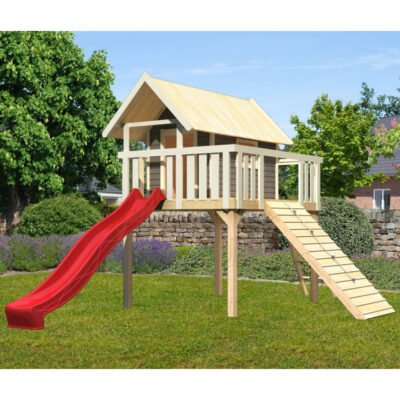 Cabane pour enfants en épicéa gris terre Fidel Karibu
