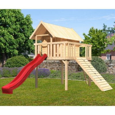 Cabane pour enfants en épicéa Fidel naturel Karibu