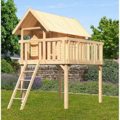 Karibu Cabane Fidel pour enfants en épicéa naturel