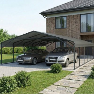 Carport X METAL 47m² à toit en acier galvanisé 597 x 791cm