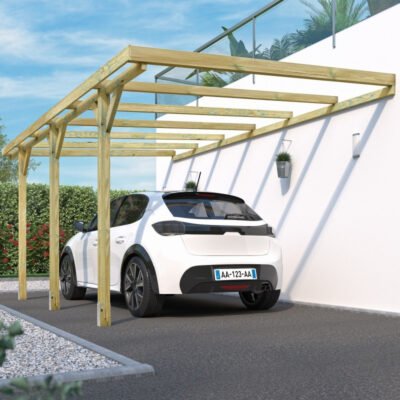 Carport adossé 1 voiture 15.80m² Cerland