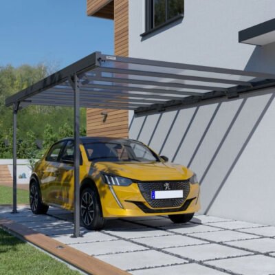Carport MISTRAL TRIGANO 15m² en aluminium anthracite