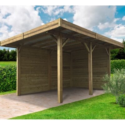 Carport SOLID en bois 5 x 4 x 2,62m traité autoclave