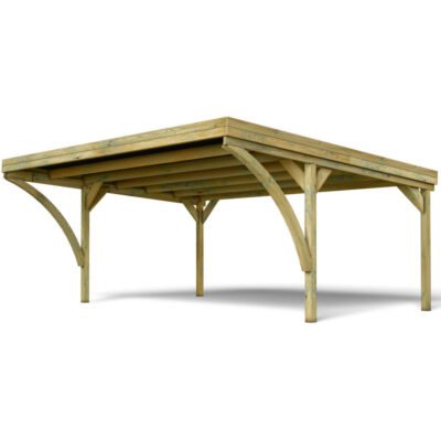 Carport double 30.9m² en bois autoclave Victor Modern Cerland
