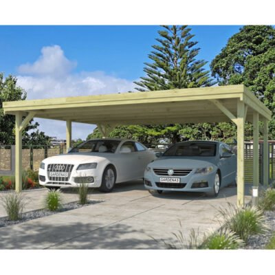 Carport double 32.80m² Gardenas en bois traité autoclave