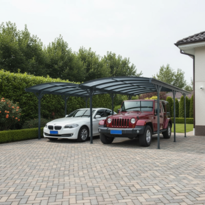 Carport double en aluminium 6mm X METAL anthracite