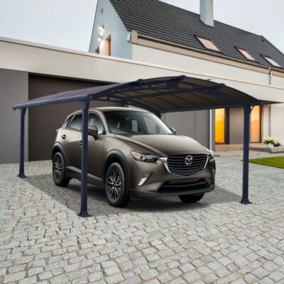 Carport Arcadia 4300 1 voiture 15.6m² en alu gris Canopia