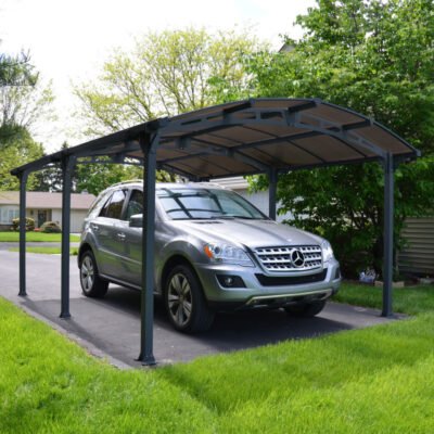 Carport Arcadia 5000 1 voiture 18.2m² en alu gris Canopia