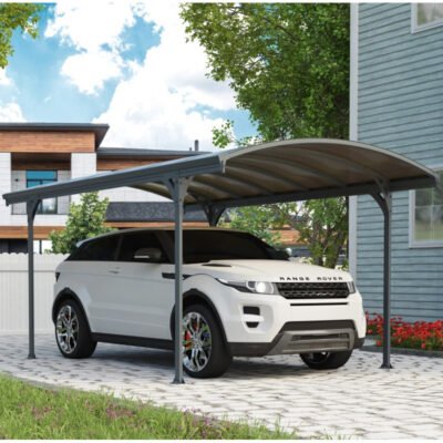 Carport Victoria 5000 1 voiture 14.6m² en alu gris Canopia
