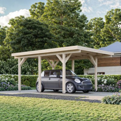 Carport en bois brut 11.7m² Palmako Karl 1 voiture