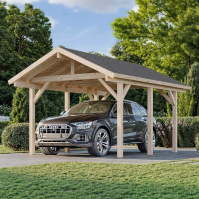 Carport en bois brut 11.7m² Palmako Robert 1 voiture