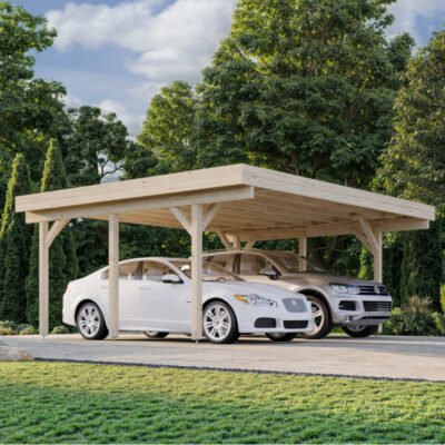 Carport en bois brut 20.6m² Palmako Karl 2 voitures