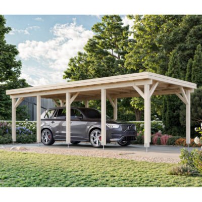 Carport en bois brut 23.1m² Palmako Karl 1 voiture