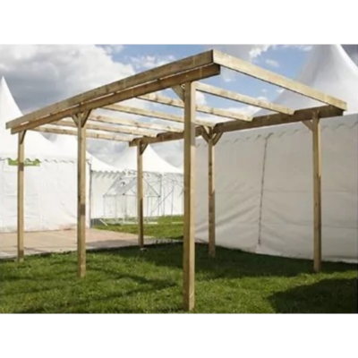Carport en bois massif 15m² Delahaye sans toit