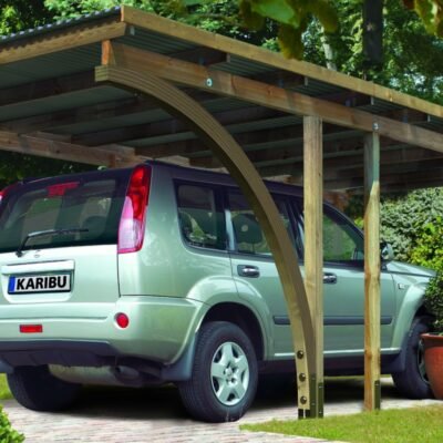 Carport autoclave 20.5m² Karibu avec toit PVC
