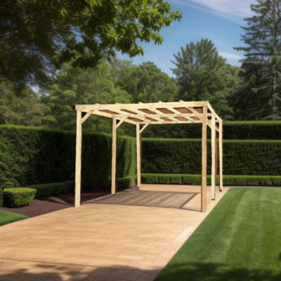 Carport en bois massif 15m² Habrita traité autoclave