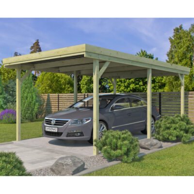Carport Enkel 16.95m² en bois traité autoclave Gardenas