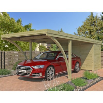 Carport Firenze 22.40m² en bois traité autoclave Gardenas