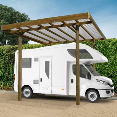 Carport modulable Camping car 4 x 5 x 4.22m en bois SOLID