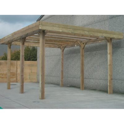 Carport Camping car 6 x 5 x 4.25m en bois autoclave SOLID