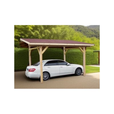 Carport en bois contrecollé 10.86m² Habrita