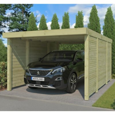 Carport Qube 17m² en bois Gardenas traité autoclave