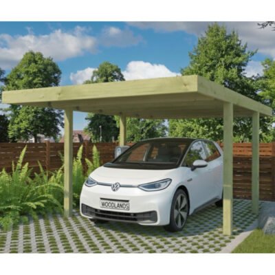 Carport Qube 17m² en bois traité autoclave Gardenas
