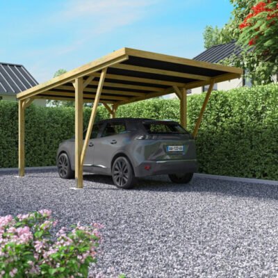 Carport simple en bois autoclave 16.5m² Victor Modern Cerland