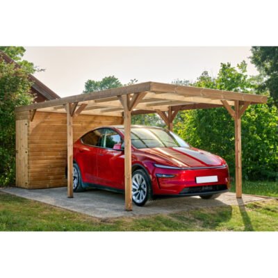 Carport THONES 18.93m² en bois traité HABRITA