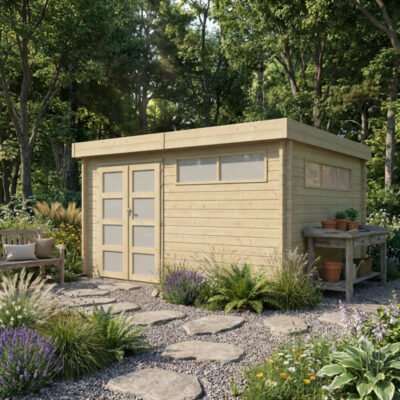 Chalet Moderne 17.39m² en bois massif 44mm Gardenas