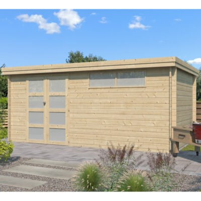 Chalet moderne Oregon 16.4m² en bois massif 28mm Gardenas