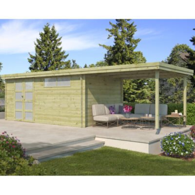 Chalet moderne Oregon 13.51m² en bois extension 300cm