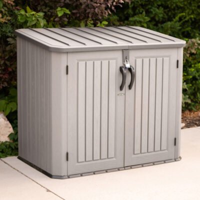 Coffre de jardin 1.37m² en résine Lifetime HDPE gris