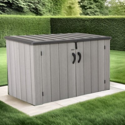 Coffre de jardin 2.06m² bois Lifetime en PEHD imitation
