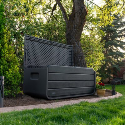 Coffre de jardin en résine HDPE 514L gris anthracite Lifetime